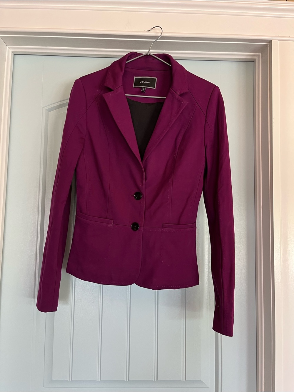le chateau Women's Fitted Plum Blazer